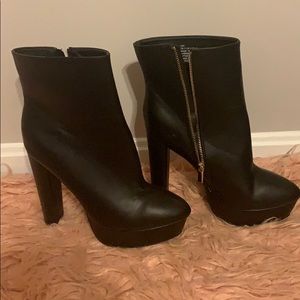 Black platform boots